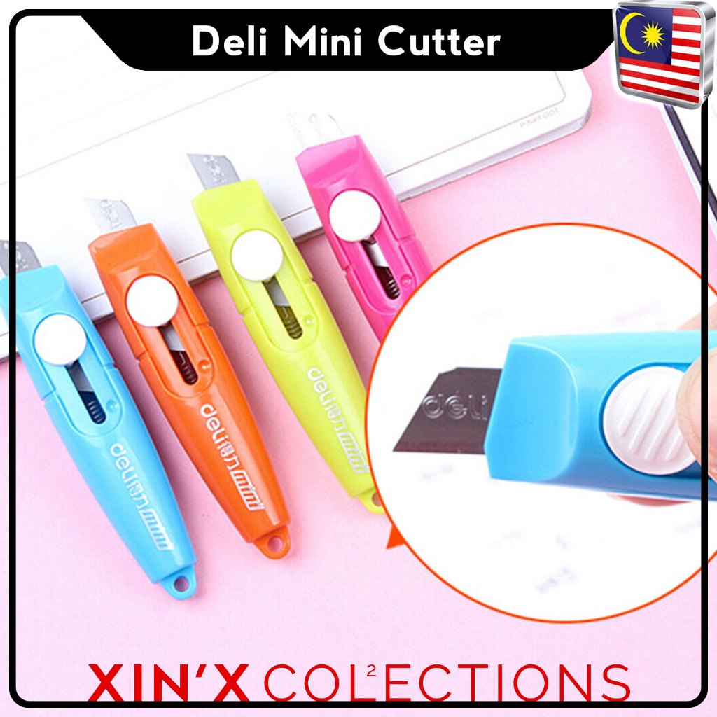 🇲🇾 DELI 2020 PEN KNIIVES PISAU CUTTER CUTE COLOR Deli Mini Blade Cutter ...