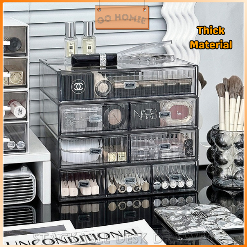 Drawer SET Transparent Multi Grid Makeup Cosmetic Desk Organizer ...