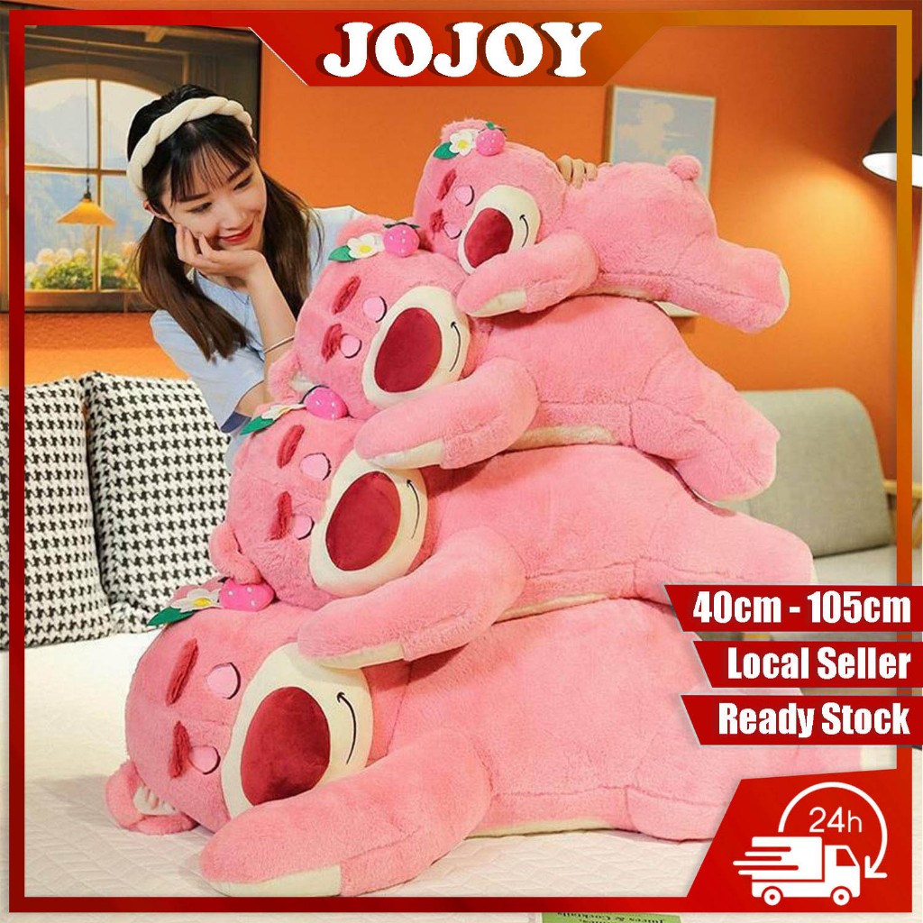 Jual 50cm Anime Toy Story Lots-o-Huggin Bear Plush Toy Kawaii Lying Sleeping Lotso Bear Plush Soft Stuffed Doll Pillow Birthday Gift I.1438368538