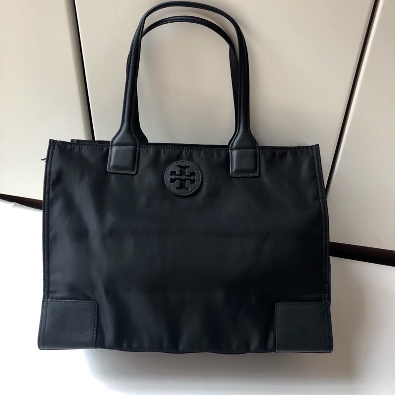 2024 New Tory Burch Ella Packable Nylon Tote Black Shopee Malaysia