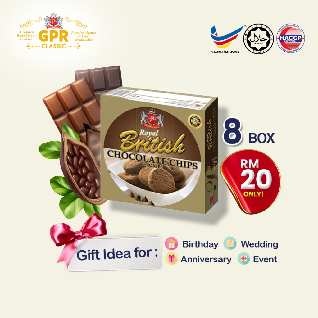 Gpr Classic Chocolate Chips Cookies 80g Biskut Biscuit Wedding Doort