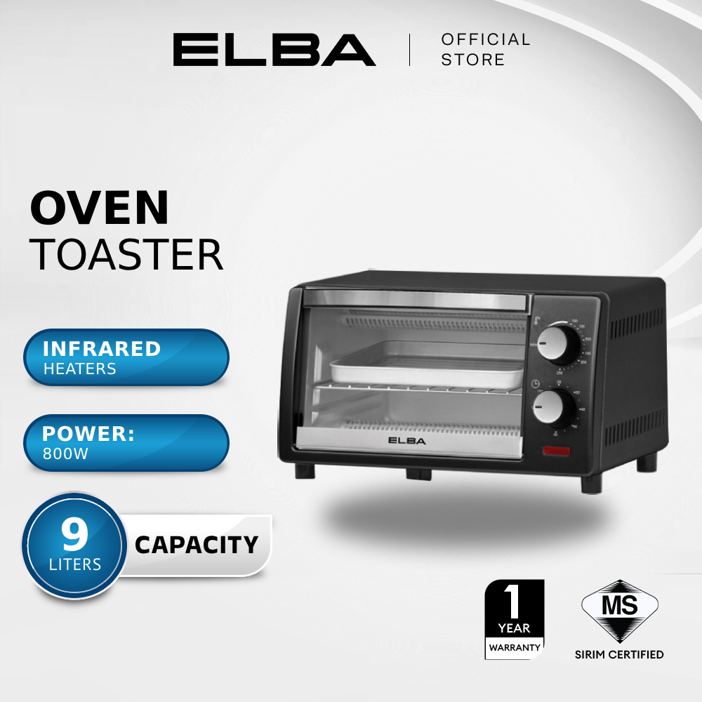 ELBA Oven Toaster EOT D0989 BK Black 9L 800W Shopee Malaysia
