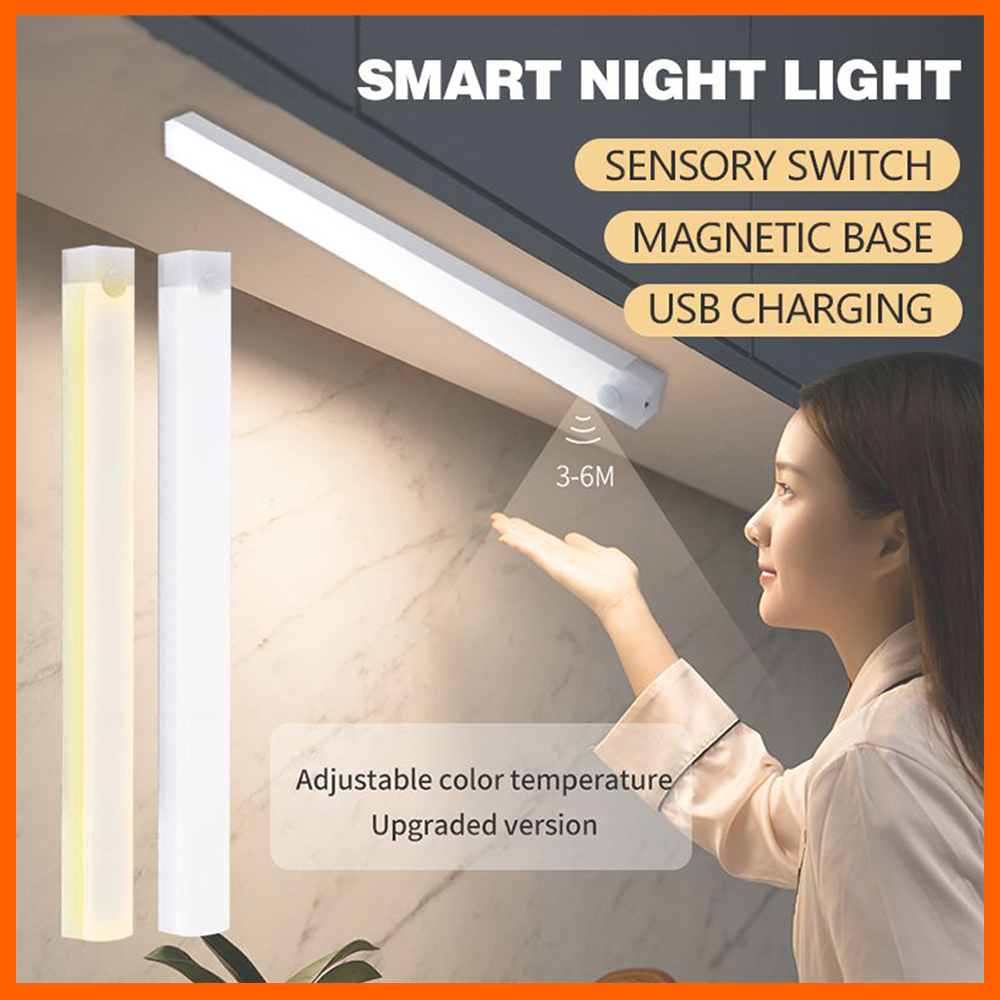 Motion Sensor LED Night Light TYPE-C Rechargeable Smart Wireless ...