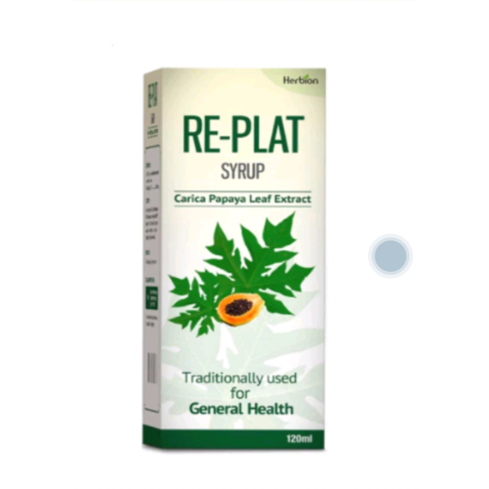 HERBION RE-PLAT SYRUP 120ml Replat Carica Papaya Leaf Extract Dengue ...