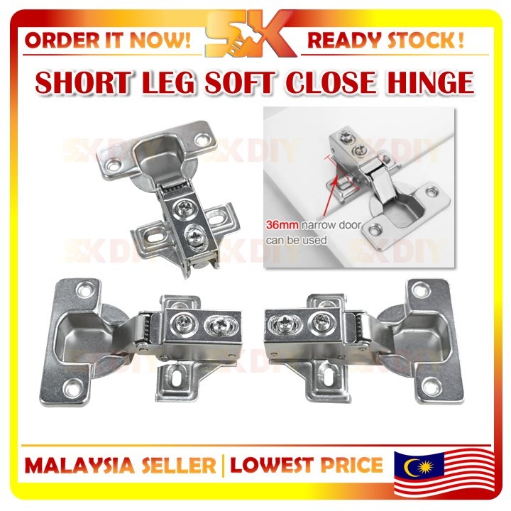 5/8" Short Leg Mini Hinge Heavy Duty Hydraulic Kitchen