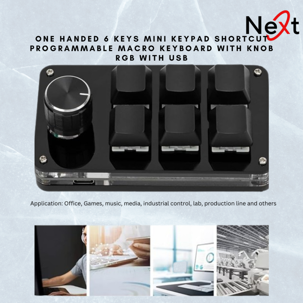 🔥𝗥𝗘𝗔𝗗𝗬 𝗦𝗧𝗢𝗖𝗞🔥One Handed 6 Mini Keypad Shortcut Programmable with Knob ...