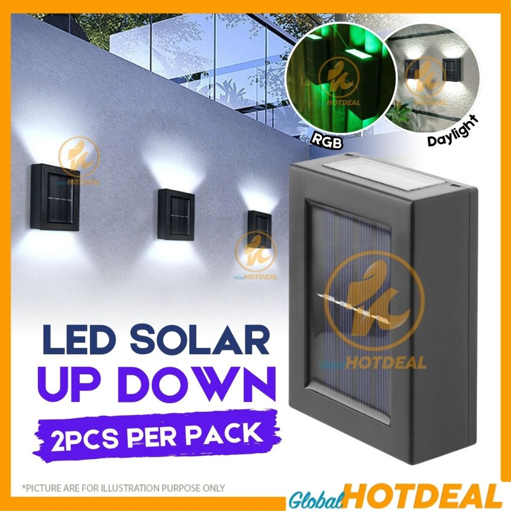 SOLAR UP DOWN Light LED Light Dusk to Dawn Light IP66 Waterproof Garden ...