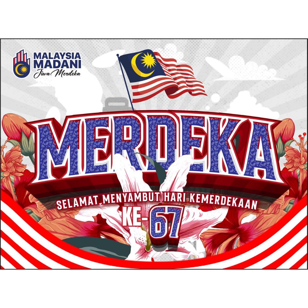 Backdrop MERDEKA 2 / Banner / Backdrop Ucapan Kemerdekaan / Backdrop ...