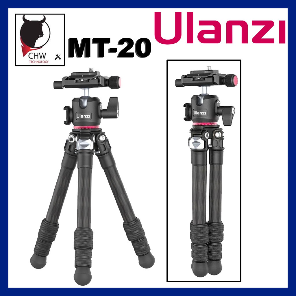 ULANZI MT-20 PROFESSIONAL LIGHTWEIGHT COMPACT CARBON FIBER TRIPOD ...