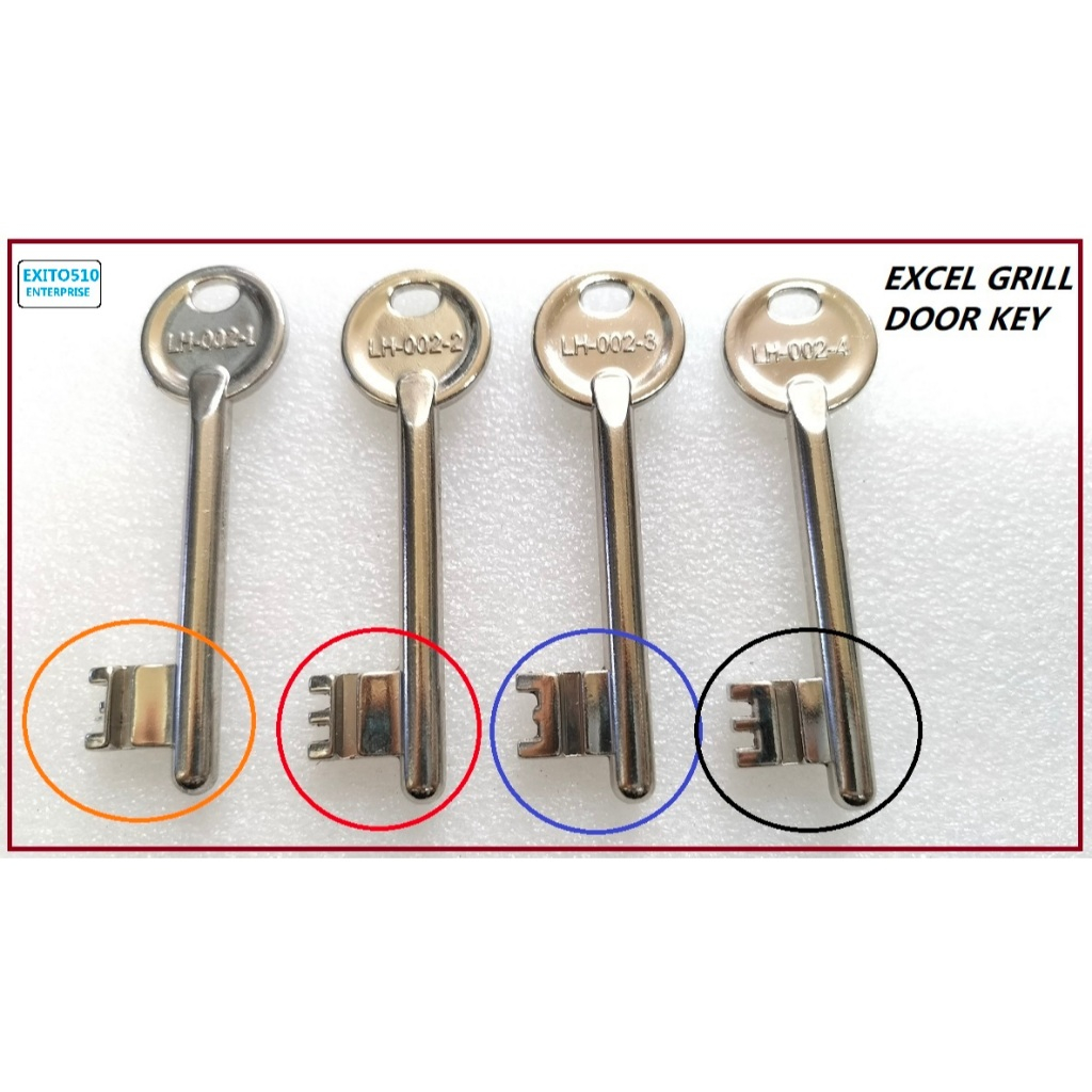 Mortise Lock Grill Key LH-002-1 / LH-002-2 / LH-002-3 / LH-002-4/KUNCI ...