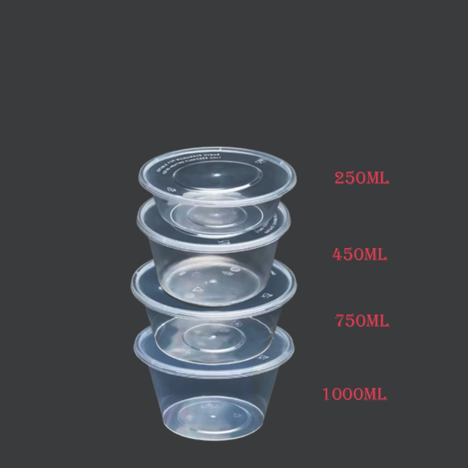 100ml/ 450ml / 750ml / 1000ml /R16/R20 Round Container With Lid ...