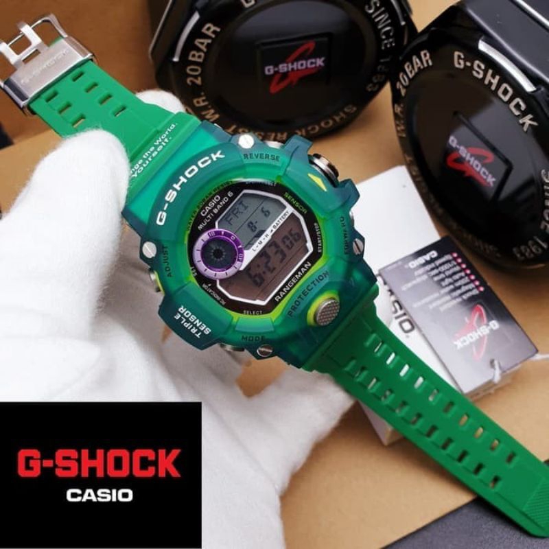 G Shock Casio Rangeman Green Jelly GW 9400 Watch For Men Full Set Shopee Malaysia