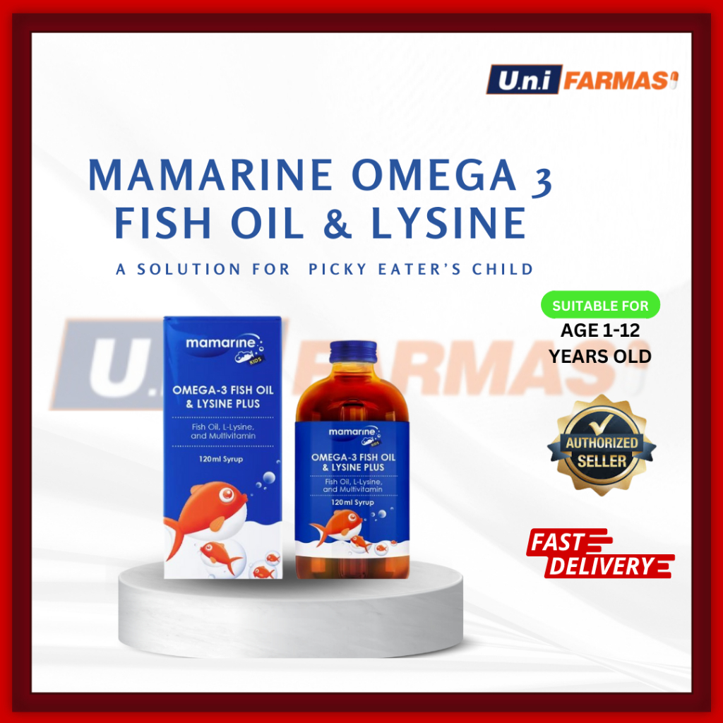 HOLISTICA MAMARINE OMEGA-3 FISH OIL & LYSINE PLUS SYRUP 120ml [ORANGE ...