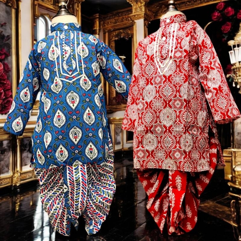 MANNAR Series Jaipur Kids Kurta with Printed Dhoti Pants for Baby Boys ...