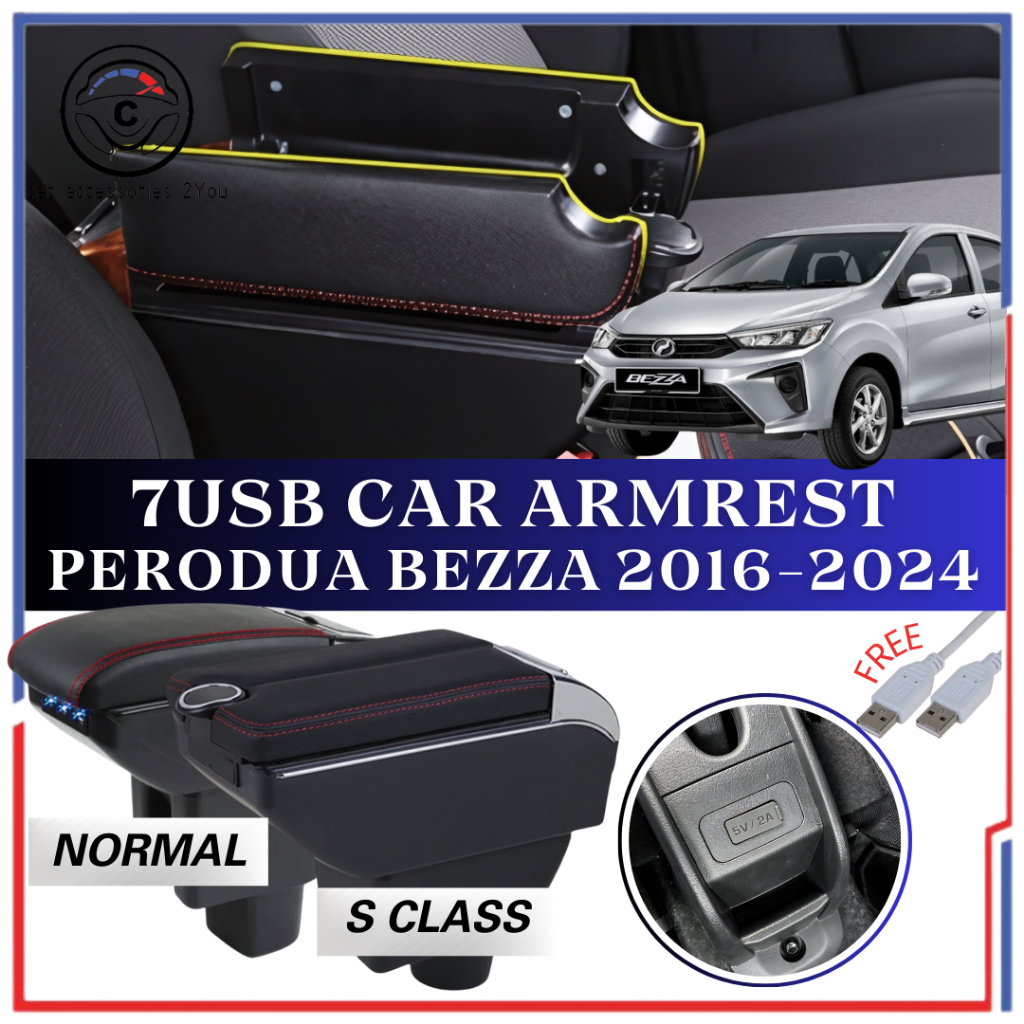 Perodua Bezza 2016 - Present Armrest Adjustable 7 USB Port Charging ...