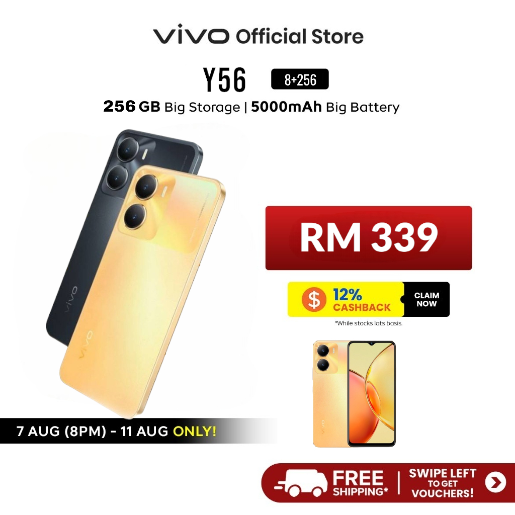 Vivo Y56 (16GB RAM + 256GB ROM) 6.58 Inch 50MP Dual Camera SmartPhones ...