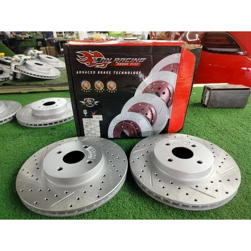 ORIGINAL LAN ENGINERING SLOTTED & DRILLED DISC ROTOR 2 LUBANG 1 JALUR ...