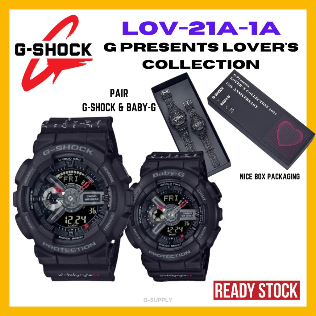 COUPLE SET, PAIR Ori G-shock Baby-G LOV-21A-1A LOV-21A-1ADR Analog
