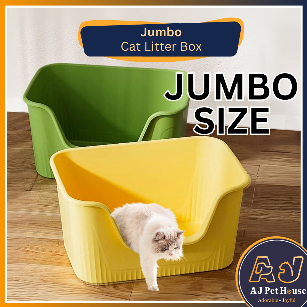 AJPET Jumbo Size Cat Litter Box Extra Large Cat Toilet Tempat Berak