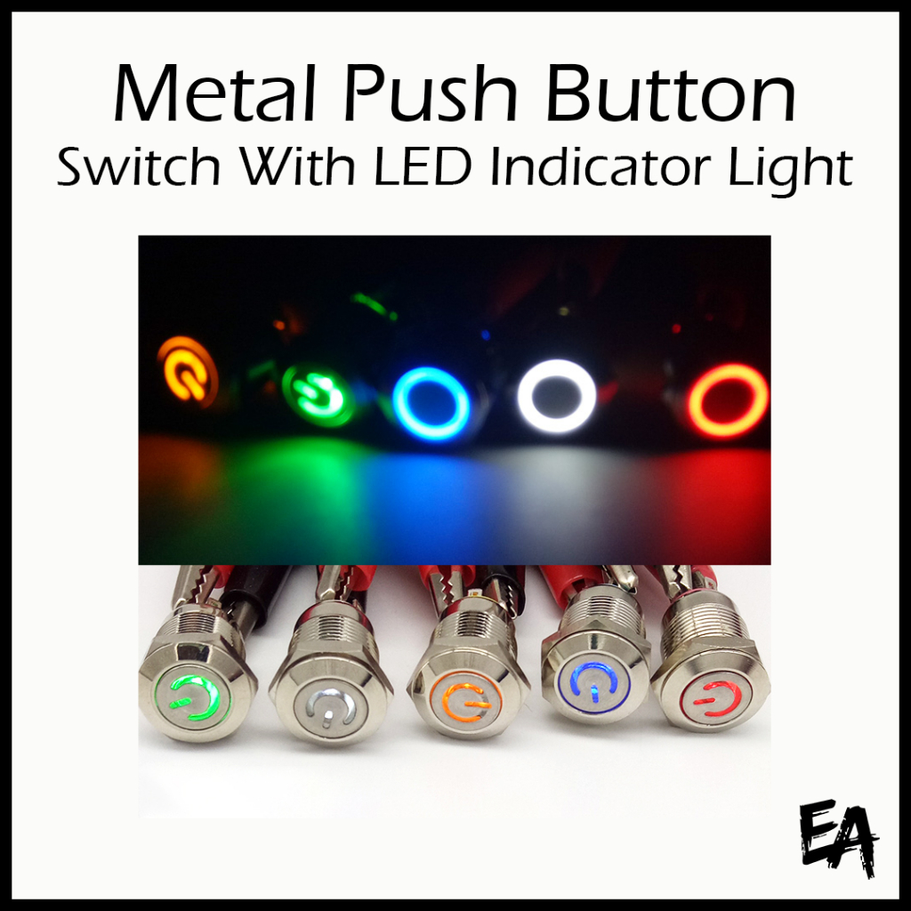 Metal Push Button Switch with LED Indicator Light | Shopee Malaysia