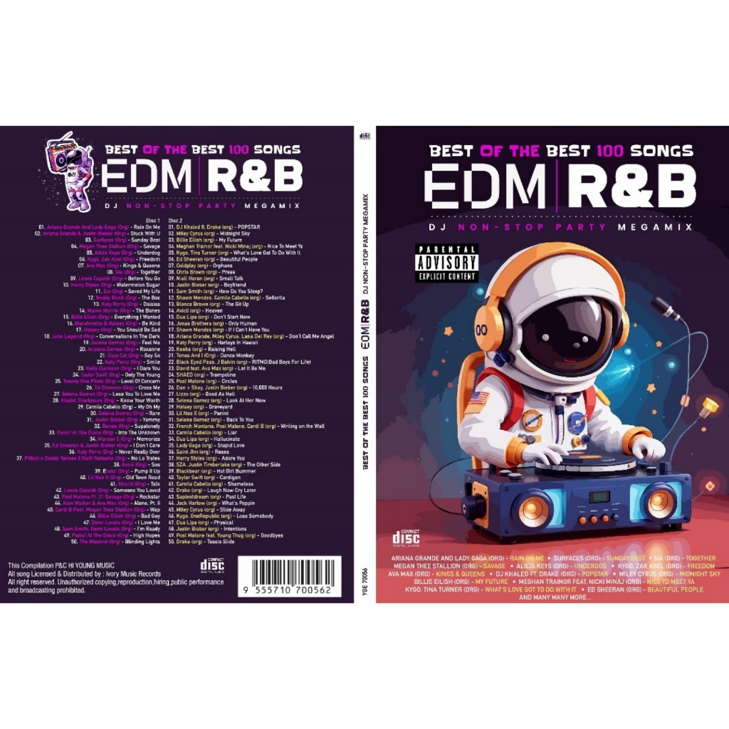 BEST OF THE BEST 100 SONGS EDM R&B DJ NON-STOP PARTY MEGAMIX 2CD (2024 ...