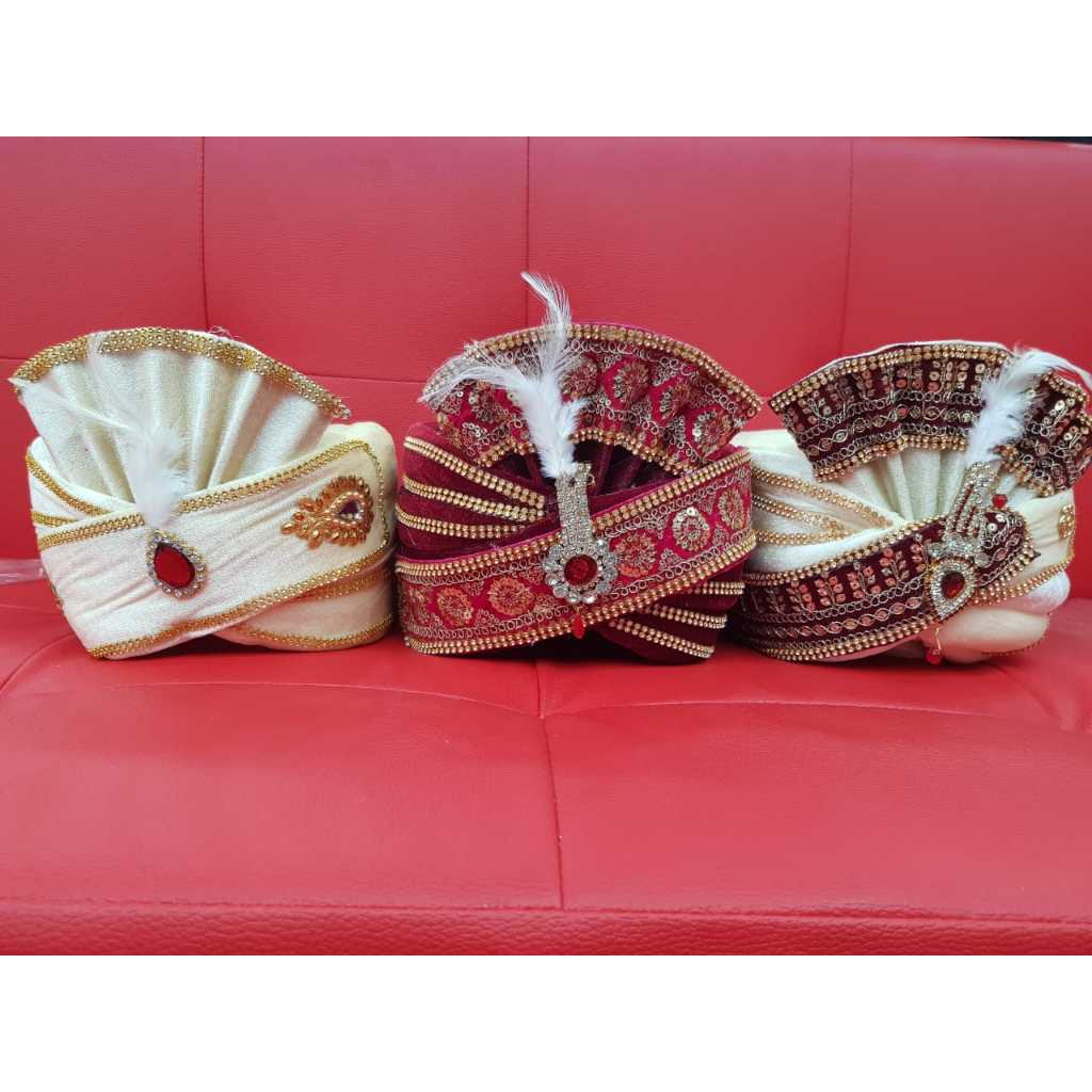 PAGRI SAFA TURBAN BRIDAL GROOM FOR MEN ALL NEW DESIGN INDIAN | Shopee ...
