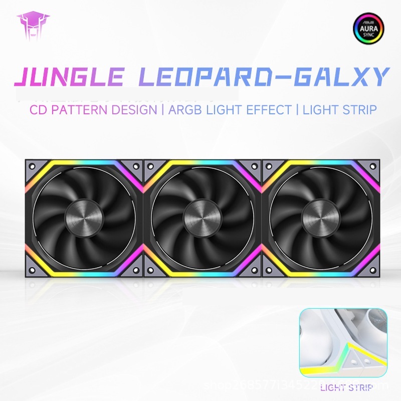 Jungle Leopard Galaxy Black / White 5V ARGB 3Pin PWM 12CM Casing Fan ...