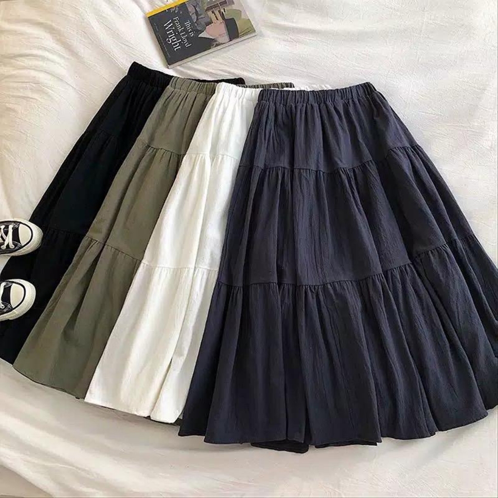 #4000A baju muslimah plus size pleated skirt perempuan viral terkini ...