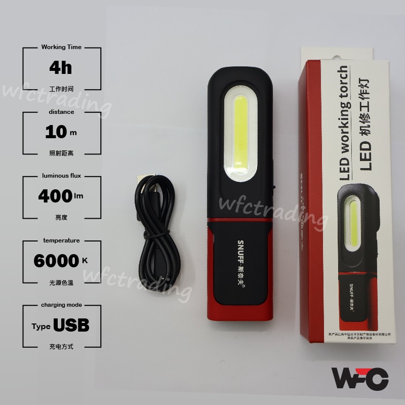 LED STRONG LIGHTS MAGNETIC LED WORKING TORCH LONG BATTERY LIFE ULTRA ...