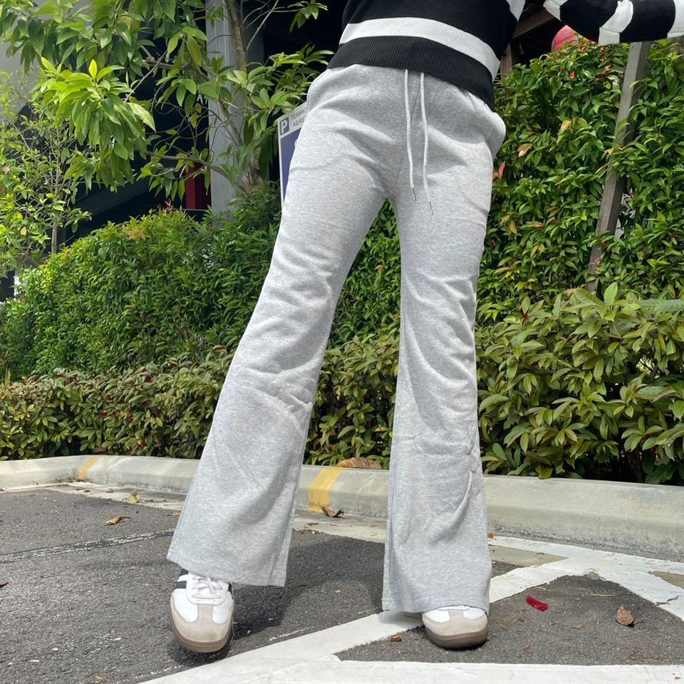 Bootcut Cotton Elastic Waist Flare Leg Sweatpants 2330 Ladiesgallery13 Shopee Malaysia