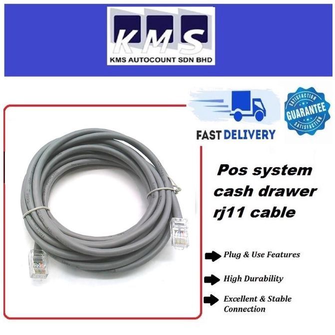 Pos system cash drawer rj11 cable | Shopee Malaysia