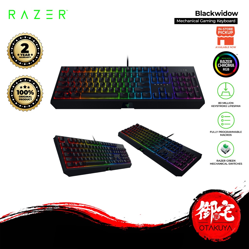 RAZER Blackwidow Mechanical Gaming Keyboard Tactile & Clicky Chroma RGB ...