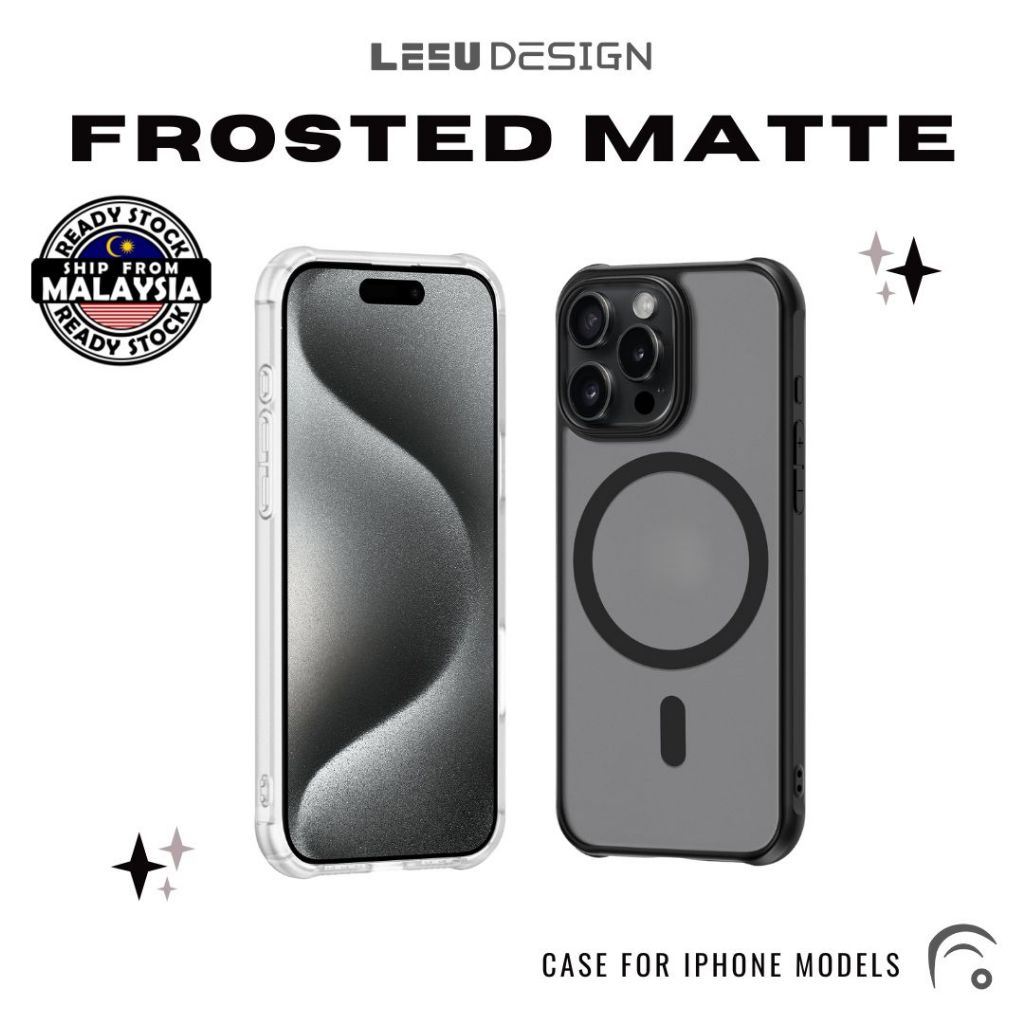LEEU FROSTED MATTE Magnetic Phone Case for iPhone 16 15 14 13 12 11 Pro ...