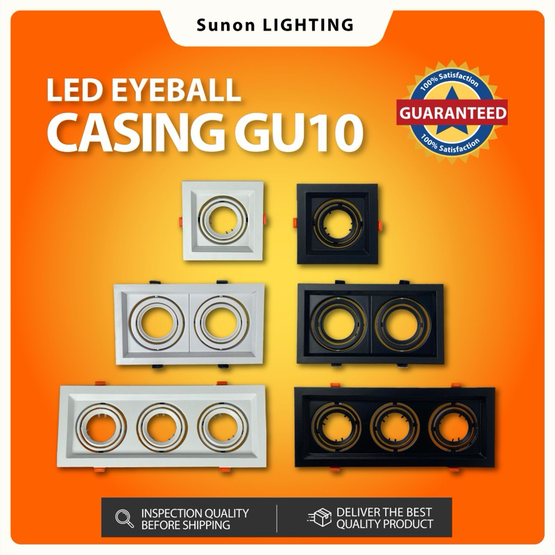 LED Eyeball Casing GU10 Bulb Replaceable Fitting Square Round Downlight ...