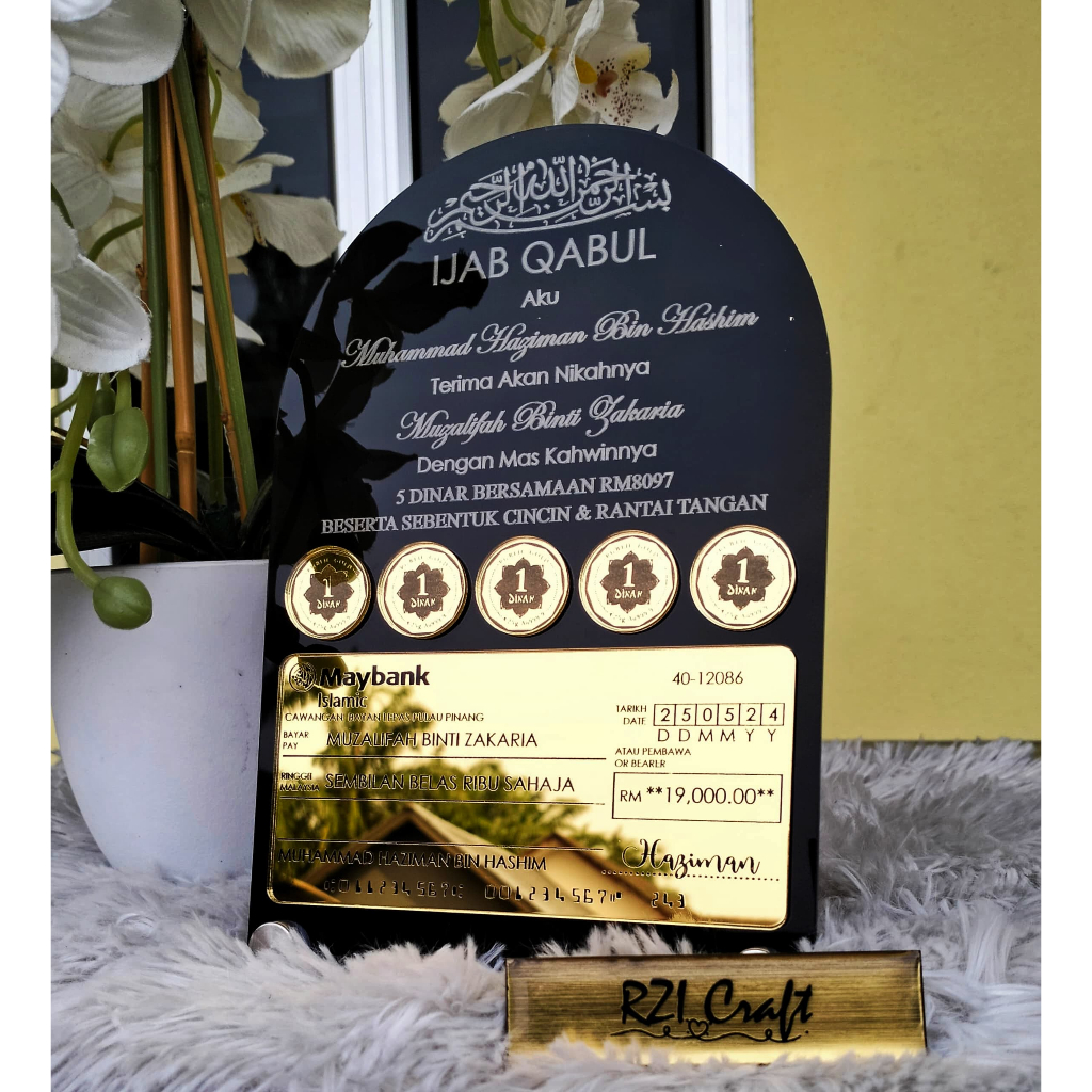 Mahar display, Mahar plate, plate hantaran, kombo, Plat ijab qabul ...
