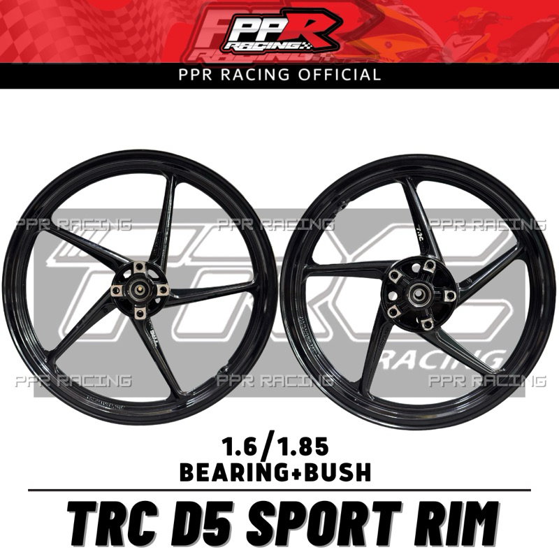 TRC D5 SPORT RIM 1.6/1.85 Y15 Y16 BLACK / HITAM KILAT / GOLD / BLUE ...