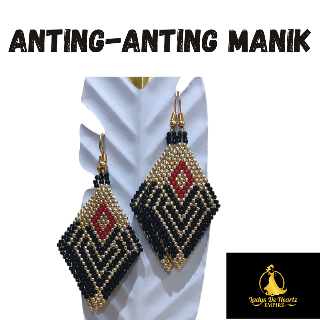 Anting-Anting Manik Dayak Ethnic Beaded Earrings Corak Borneo Handmade ...