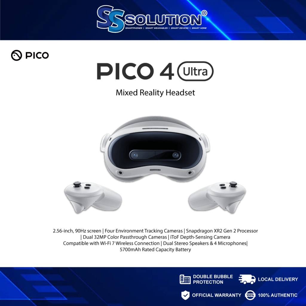 PICO 4 Ultra VR Headset (12 GB+ 256GB) Two 32MP Color Seethrough ...