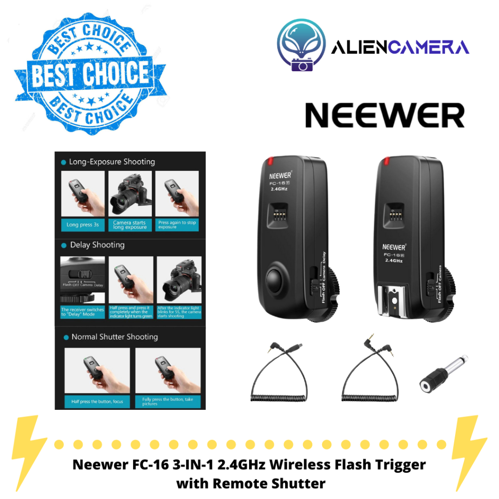Sony Appareil Photo NEEWER FC-16 2.4G Du00e9clencheur De Flash De Studio Sans Fil Avec Deux R Cepteurs Compatible Avec Canon Rebel T3 724392 Canon Eos 2000d - View #7