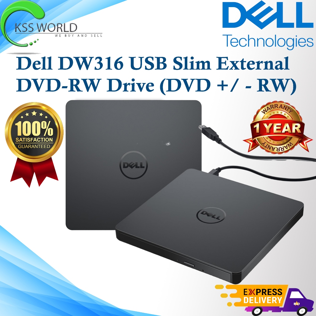 Dell DW316 USB Slim External DVD-RW Drive (DVD +/ RW) Shopee