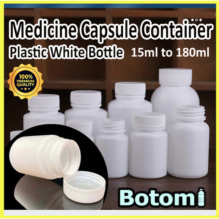 White Plastic Bottle PE Extra Thick Pill Capsule Tablet Container ...