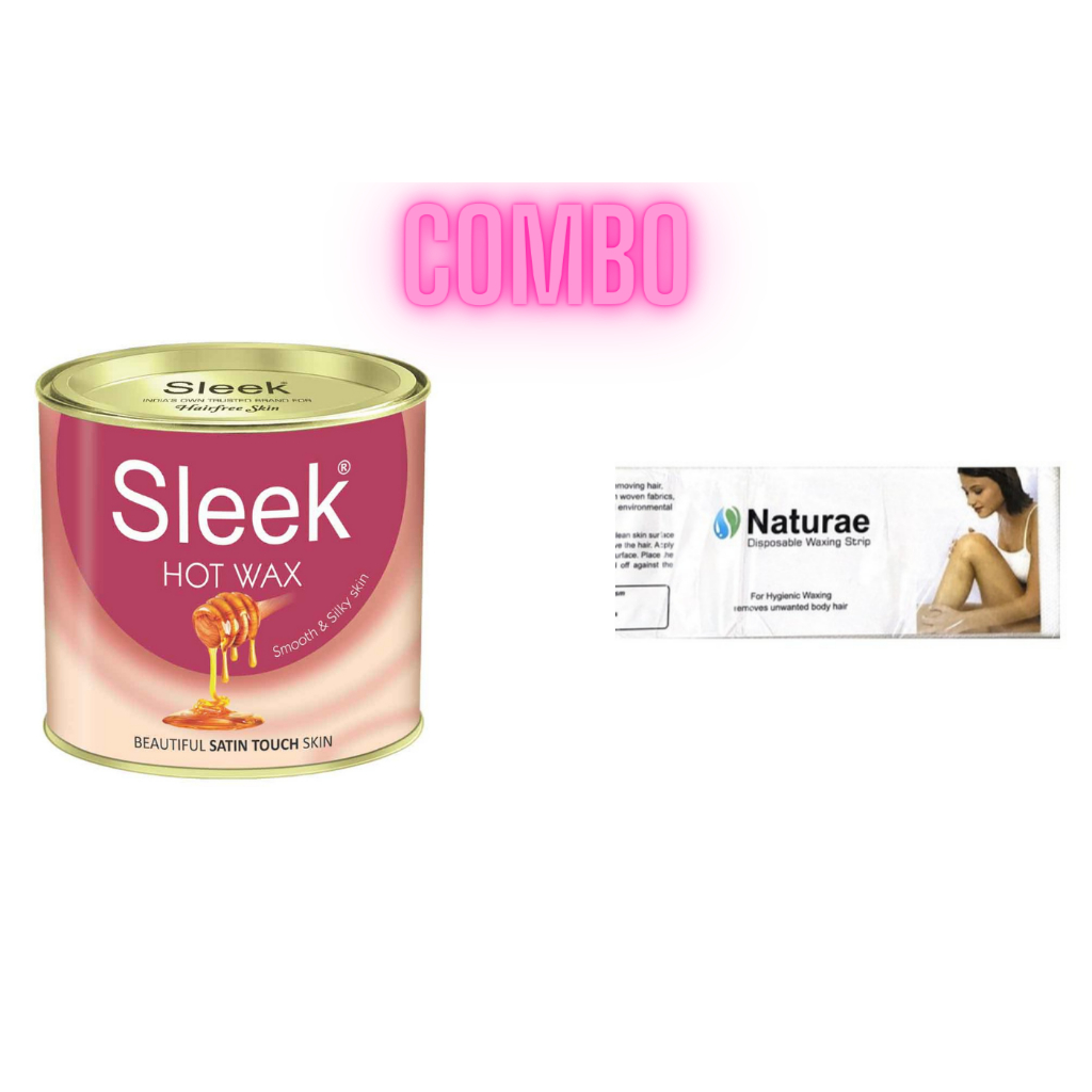 Sleek Hot Wax 600gm + Naturae Wax Strips 50pcs PACK) (Exp 2025
