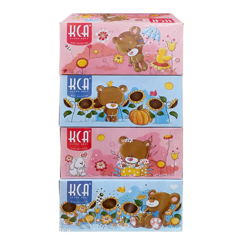 KCA Tissue Box Facial Tissue 4 Boxes 170 Sheets Tissue Paper 100% Pure ...