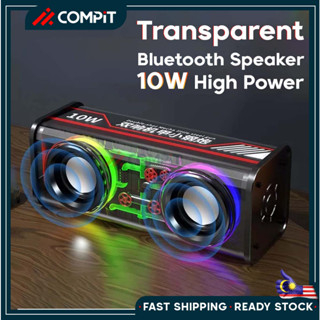 Transparent Bluetooth Speaker TWS Surround TF card Double Horn ...