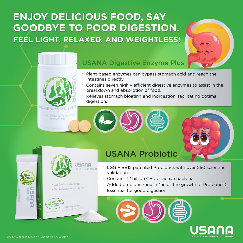 PROBIOTIC AND DIGESTIVE ENZYME USANA MALAYSIA Shopee Malaysia
