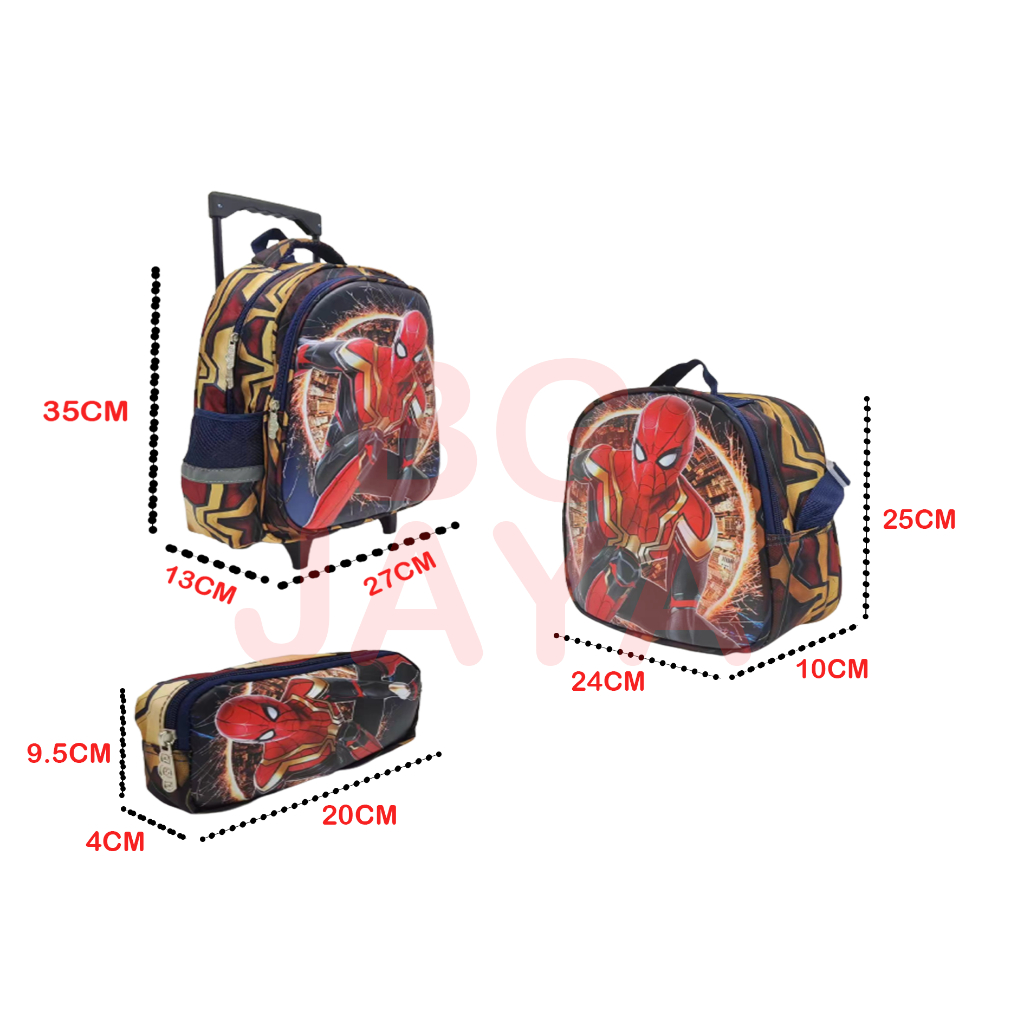 36cm New Cartoon 3 in 1 Trolley School Backpack Kids Trolley Bag 14 ...