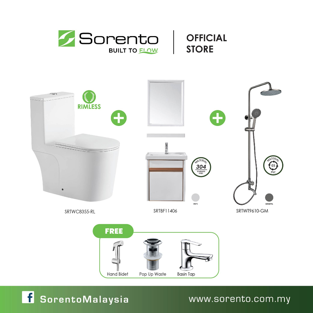 SORENTO WC COMBO SET Stainless Steel Toilet Basin Cabinet Kabinet ...