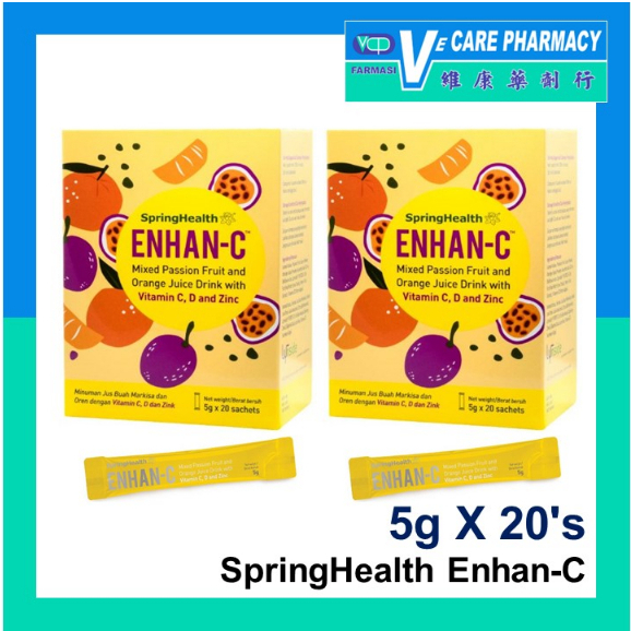 SpringHealth ENHAN-C 20'S Mixed Passion Fruit and Orange Juice Drink ...