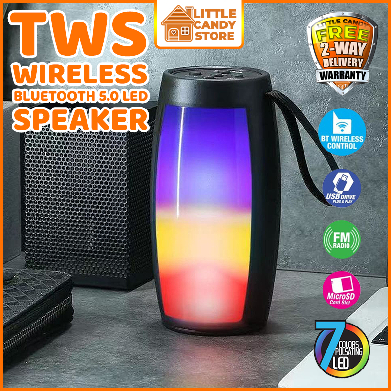 ZQS 1202 Portable Bluetooth Speaker TWS Stereo Super BASS Colorful RGB ...