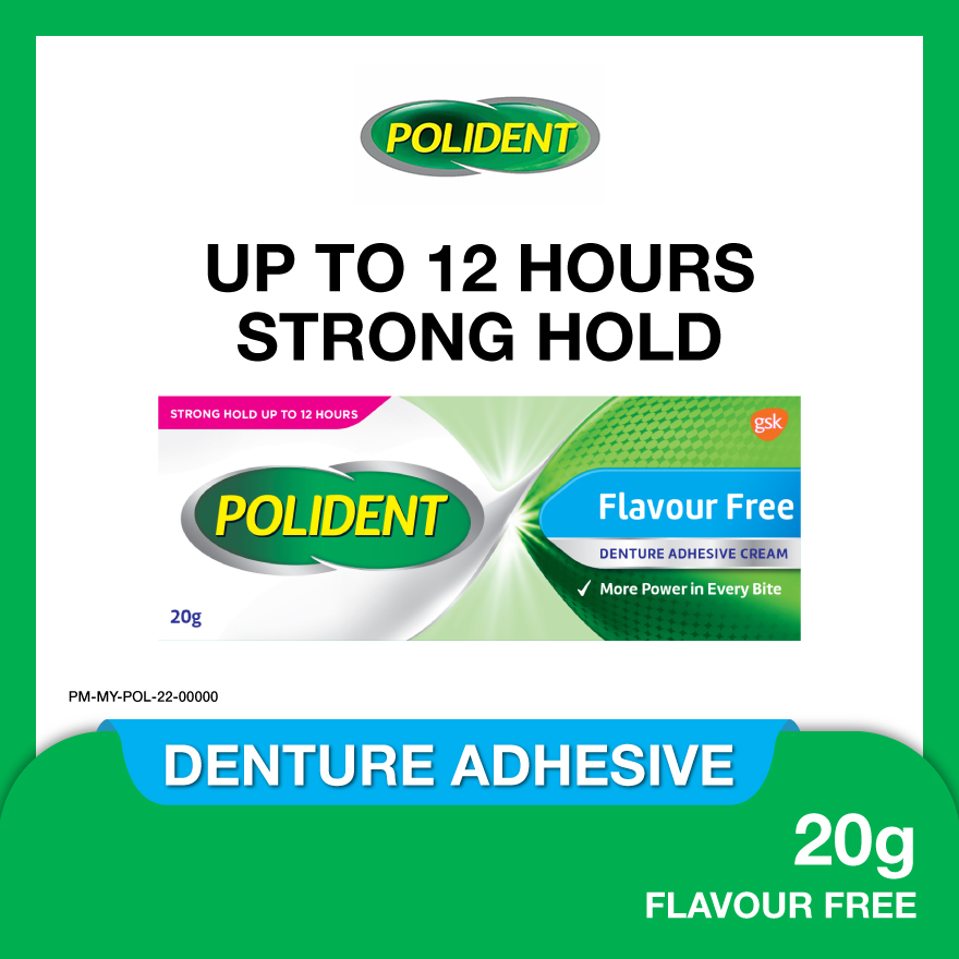 Polident Denture Adhesive Teeth Fixative Flavor Free (20g) Shopee